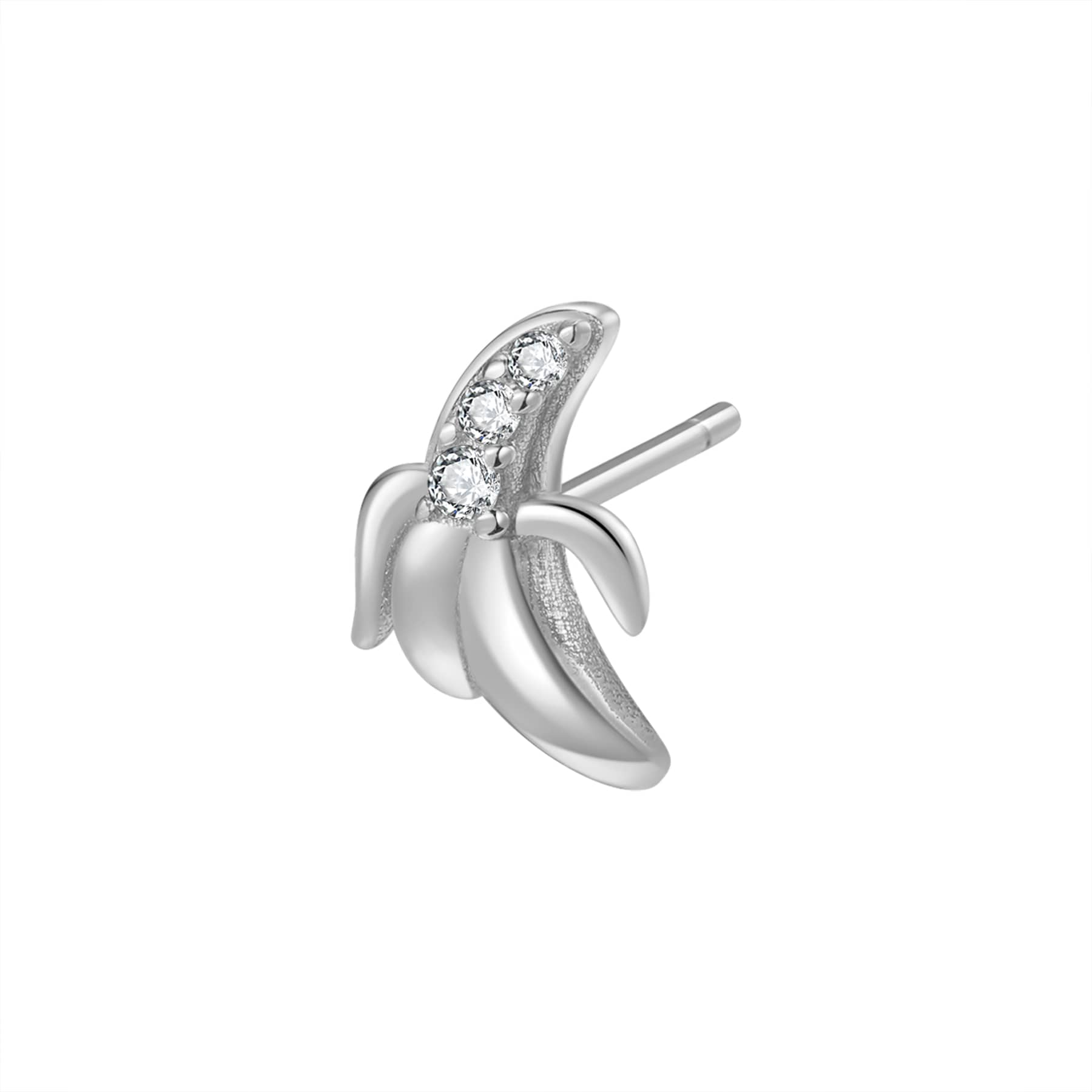 Banana Stud Earring Sterling Silver
